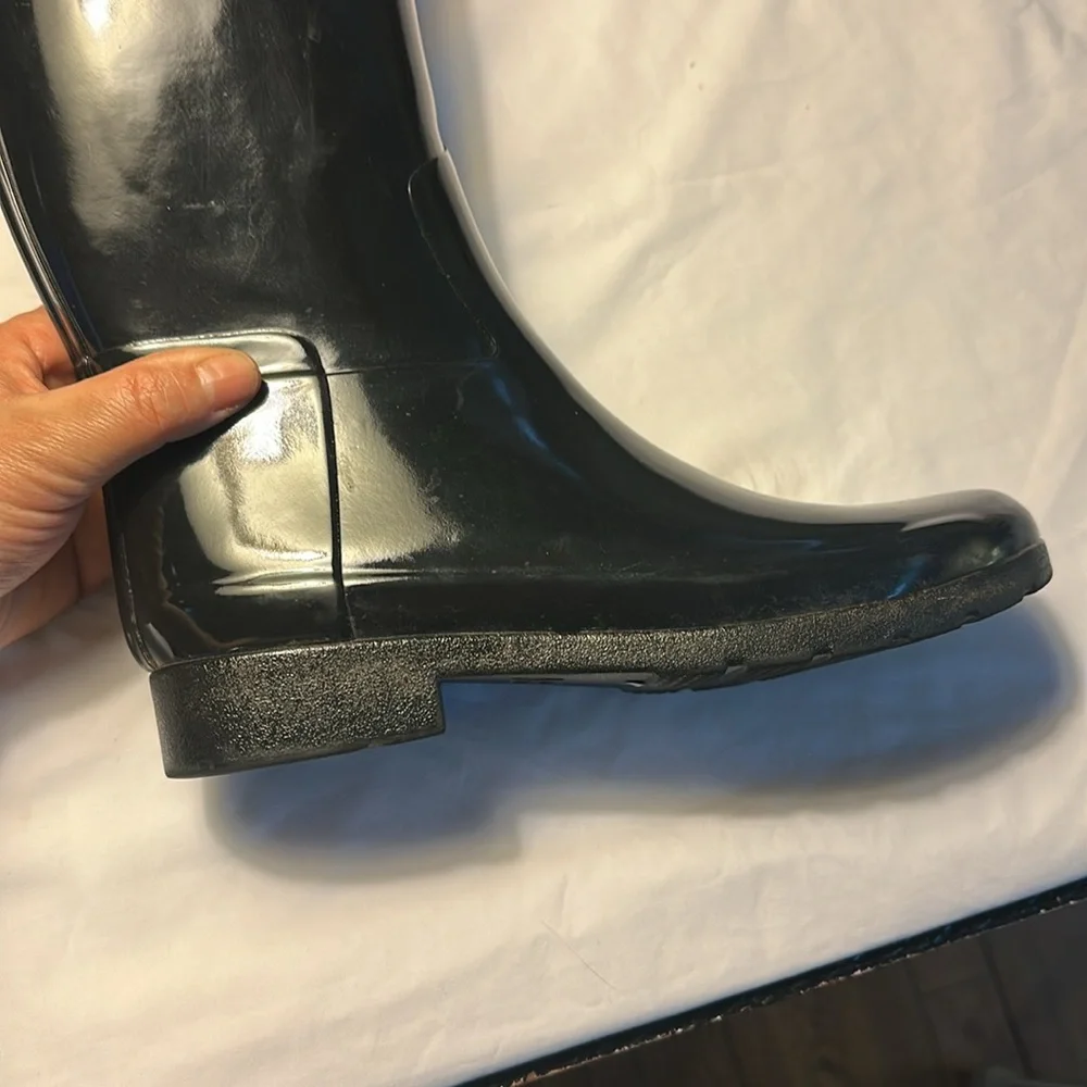 Hunter Black Tall Rain Boots - Picture 16 of 17